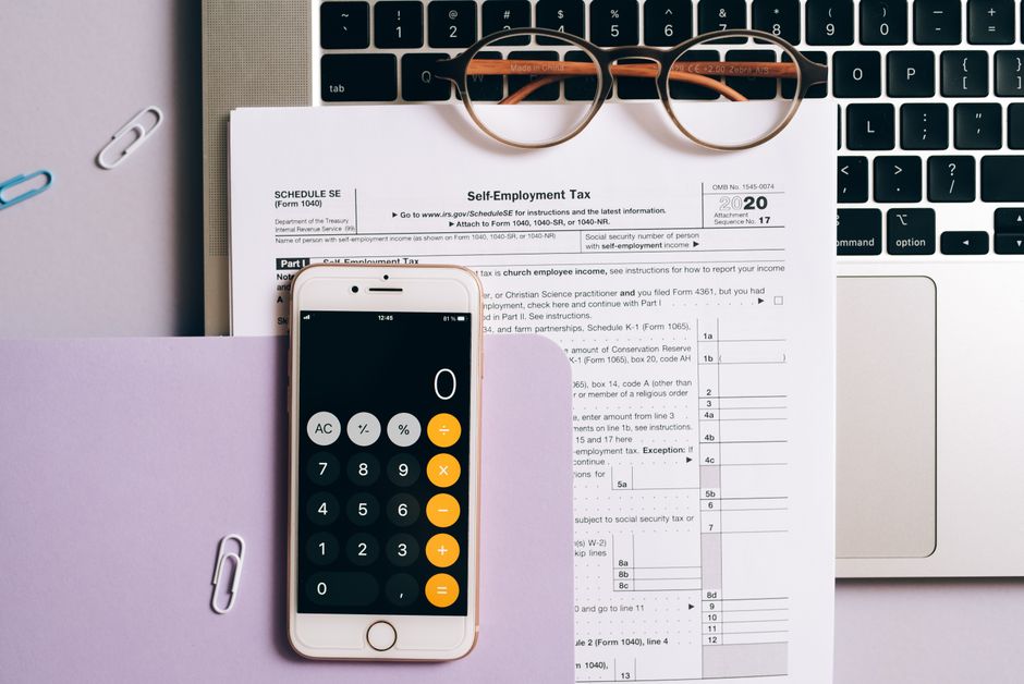 person filing a tax return online on a computer