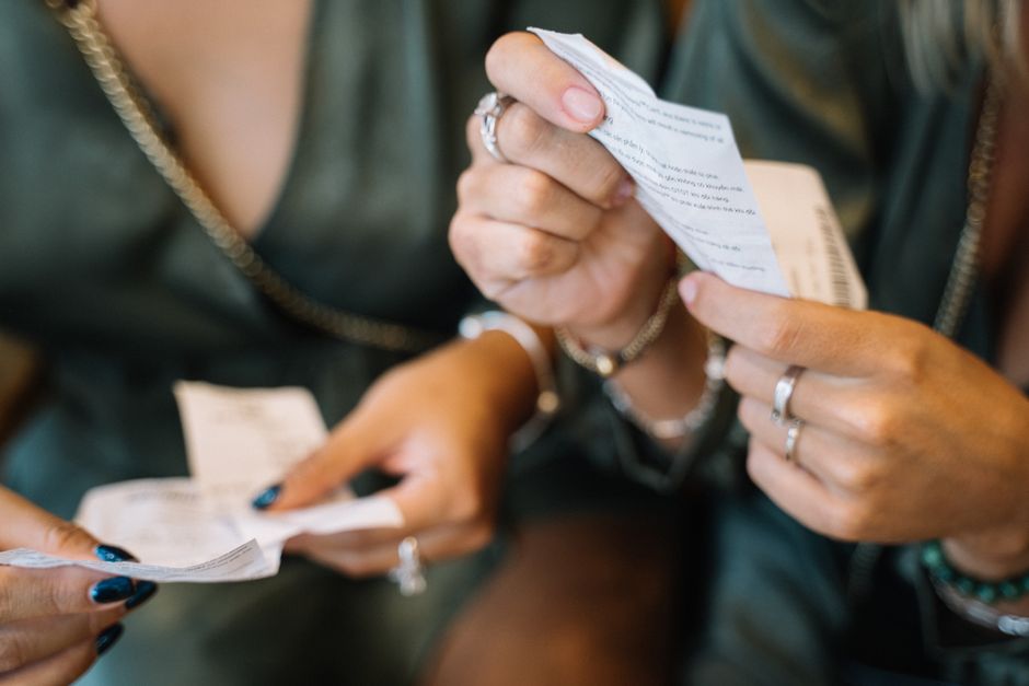 Comparison of grocery store receipts showing different total prices