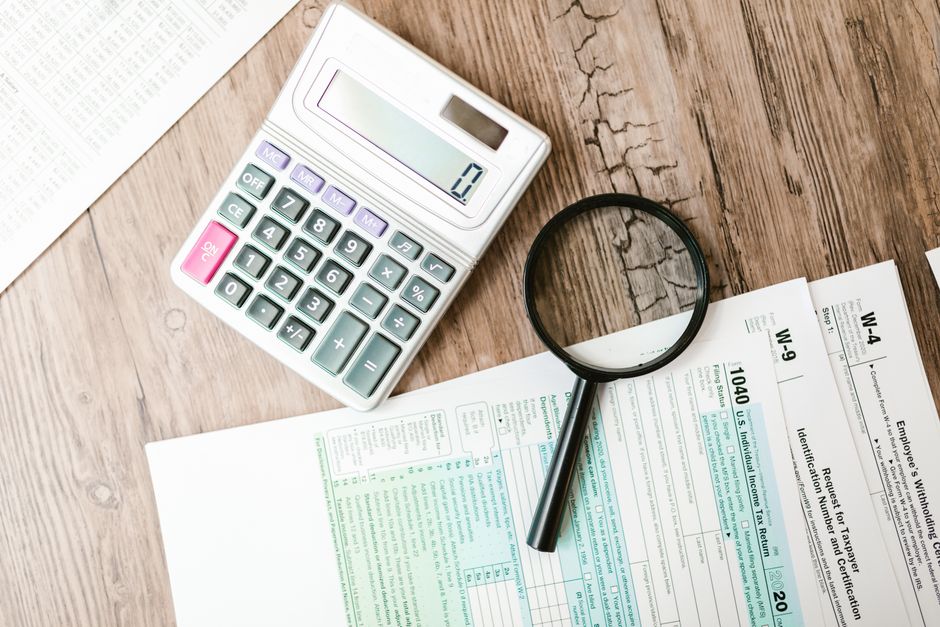 Michigan MI-1040CR homestead property tax credit form with a calculator