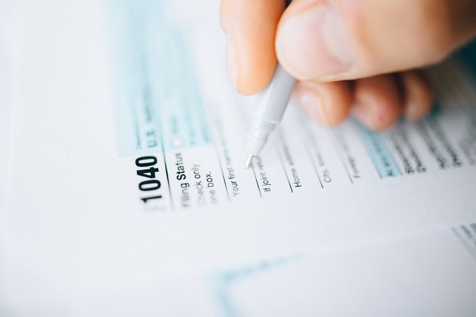 Missouri MO-PTC property tax credit form being filled out with a pen