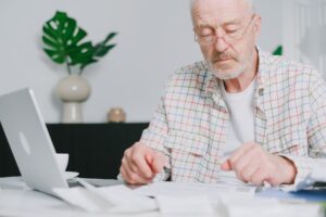 New Jersey senior homeowner reviewing Stay NJ property tax credit paperwork